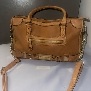 Marc New New York Tan faux leather shoulder bag and adjustable straps.